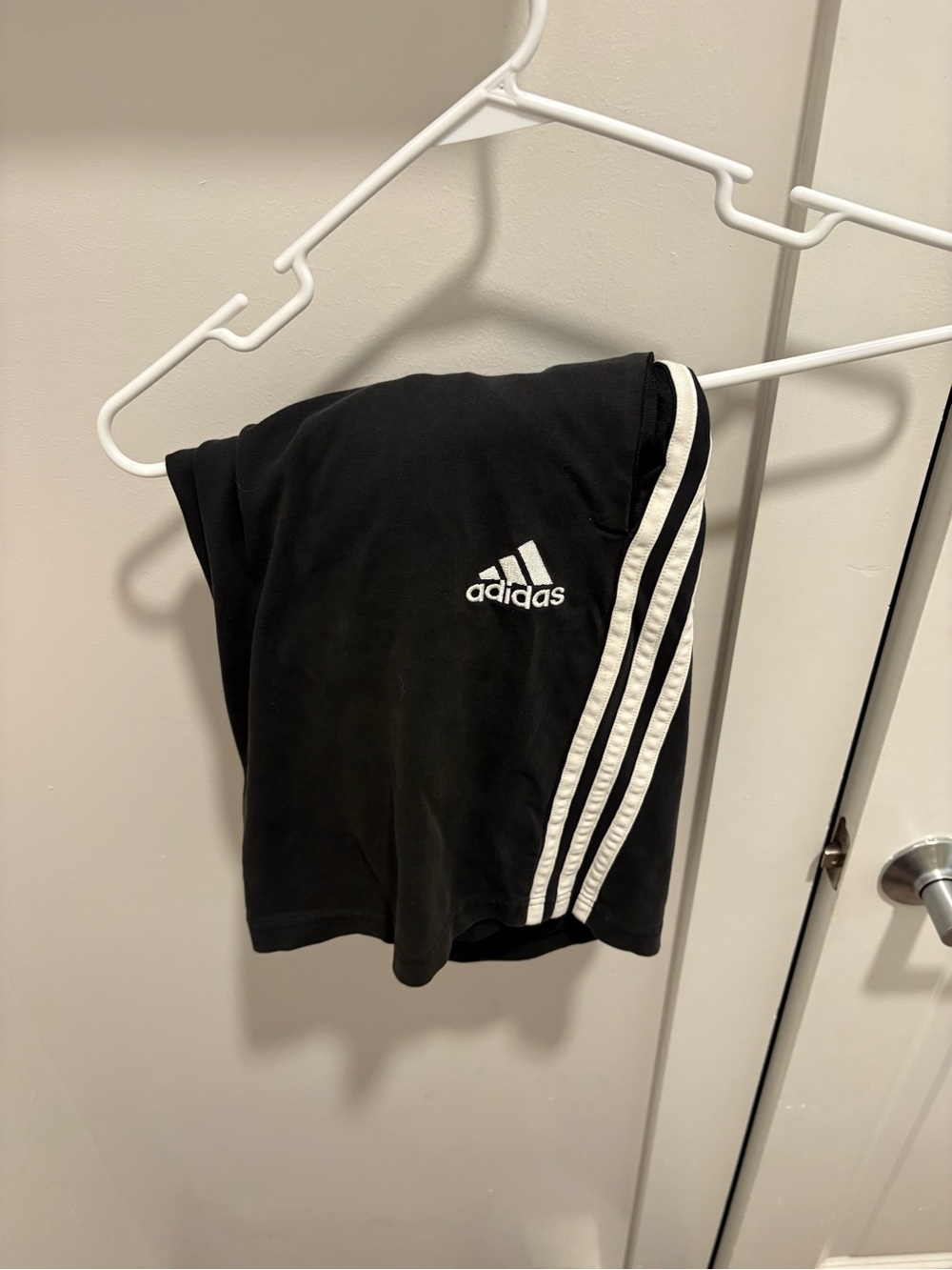 adidas Black Joggers with White Three-Stripes